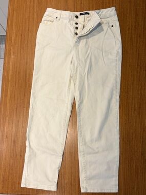 Off white cropped jeans